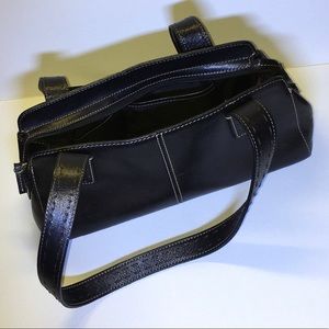 Fossil Black Leather Baguette Satchel